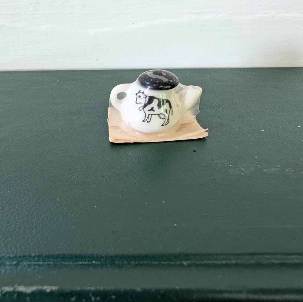 Miniature Vintage Dollhouse Cow Teapot